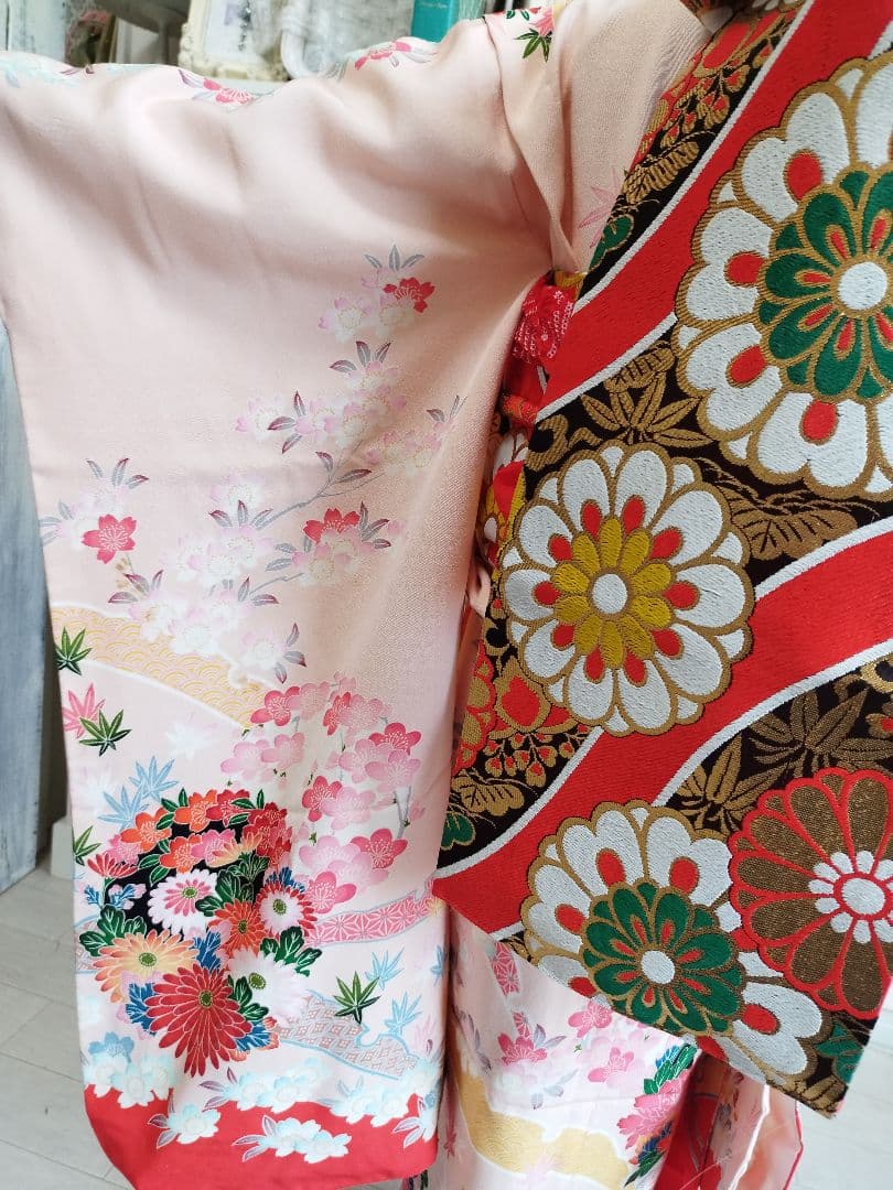 専用です。アンティーク薄ピンクの着物単品