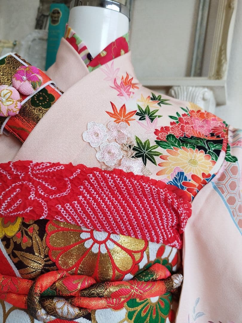 専用です。アンティーク薄ピンクの着物単品