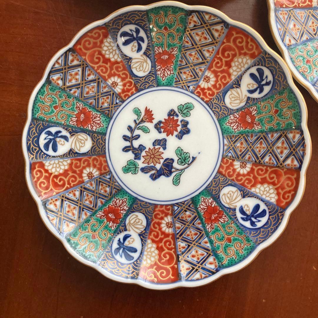 【未使用】有田焼 峯山作　銘々皿五客　18.6cm