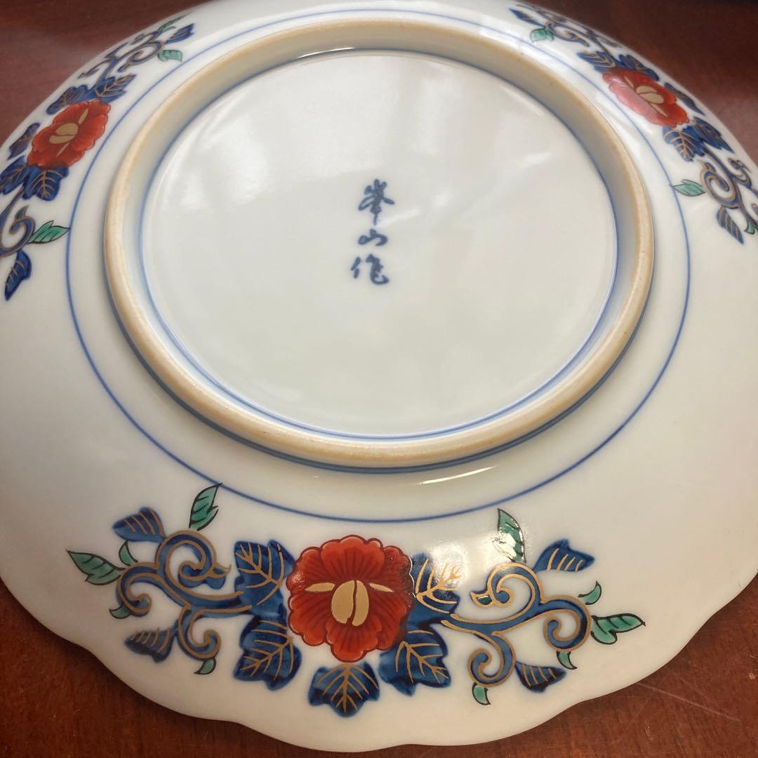 【未使用】有田焼 峯山作　銘々皿五客　18.6cm