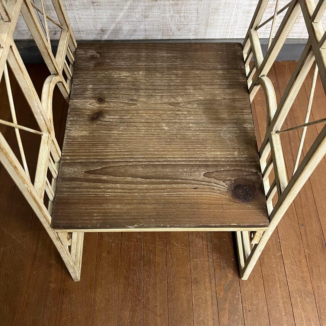 【アンティーク】アイアンフレーム 塔型 3段 プランターラック 鉢置 シャビー