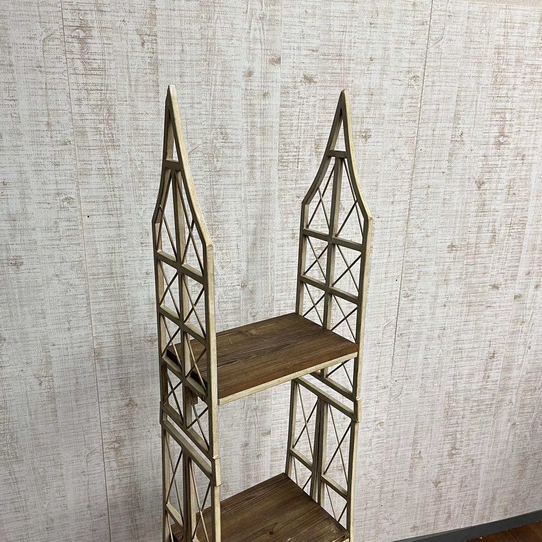 【アンティーク】アイアンフレーム 塔型 3段 プランターラック 鉢置 シャビー