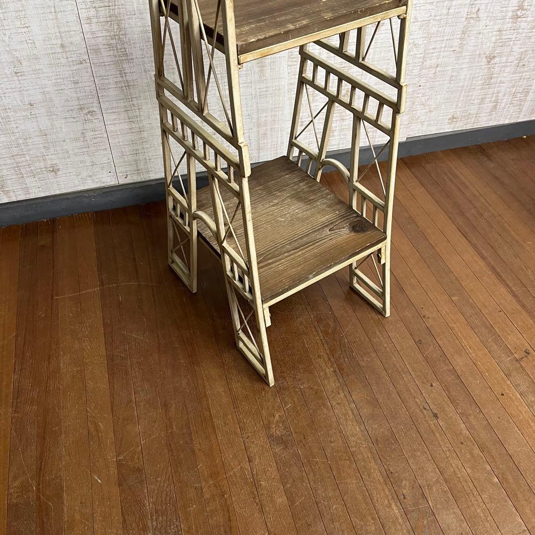 【アンティーク】アイアンフレーム 塔型 3段 プランターラック 鉢置 シャビー