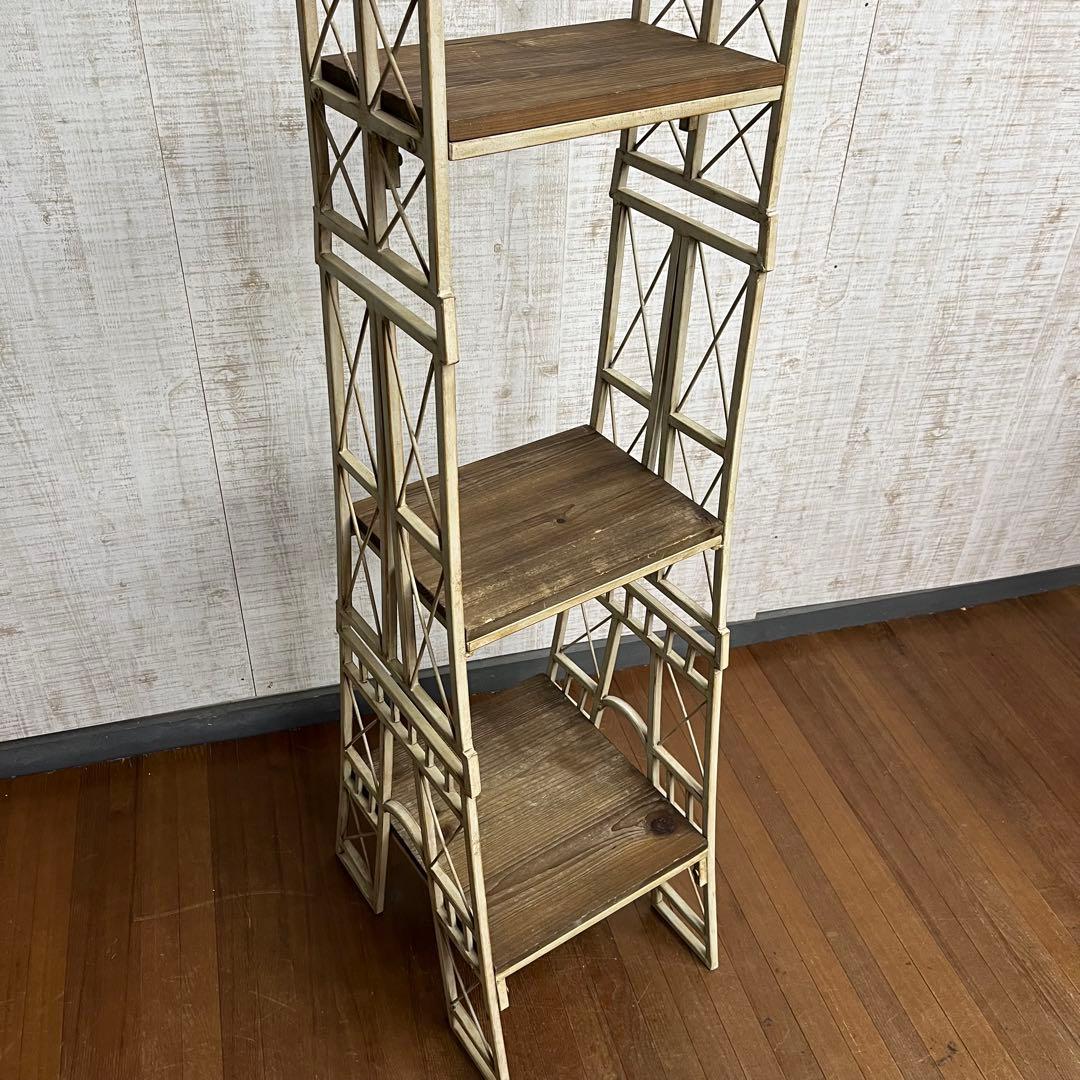 【アンティーク】アイアンフレーム 塔型 3段 プランターラック 鉢置 シャビー