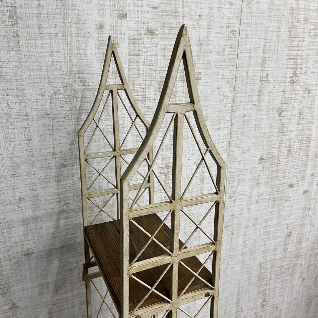 【アンティーク】アイアンフレーム 塔型 3段 プランターラック 鉢置 シャビー