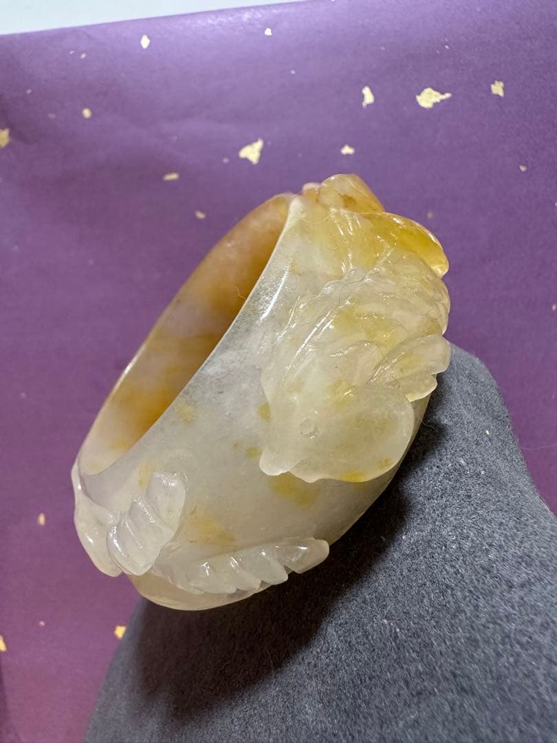 春節祭　魚戯蓮葉間　黄龍玉バングル