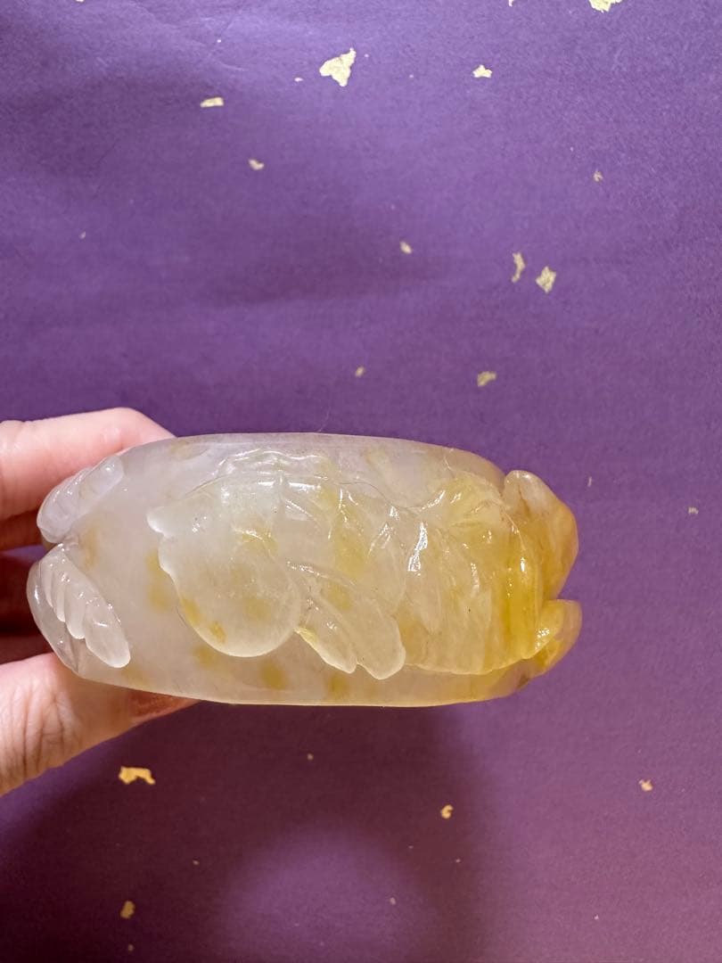 春節祭　魚戯蓮葉間　黄龍玉バングル