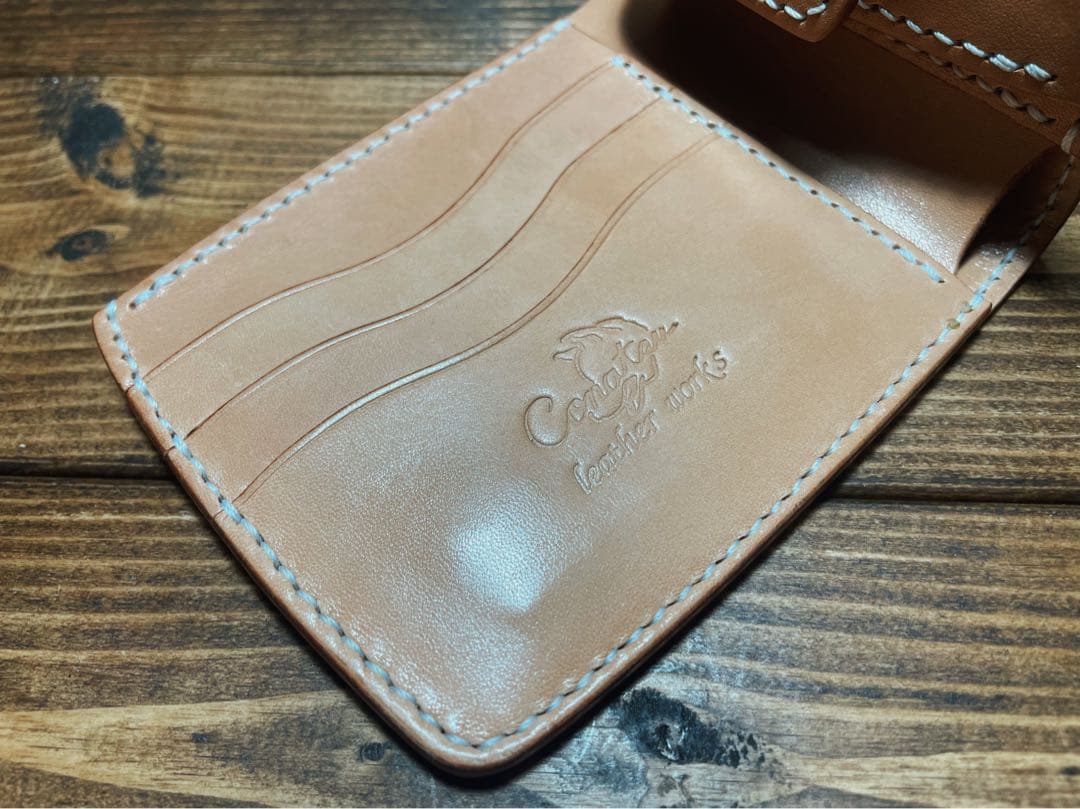 昭南多脂革 グレージング加工 ハーフウォレット