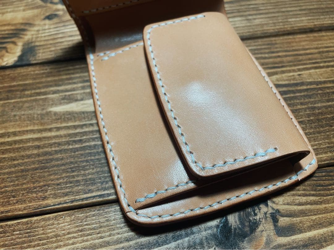 昭南多脂革 グレージング加工 ハーフウォレット