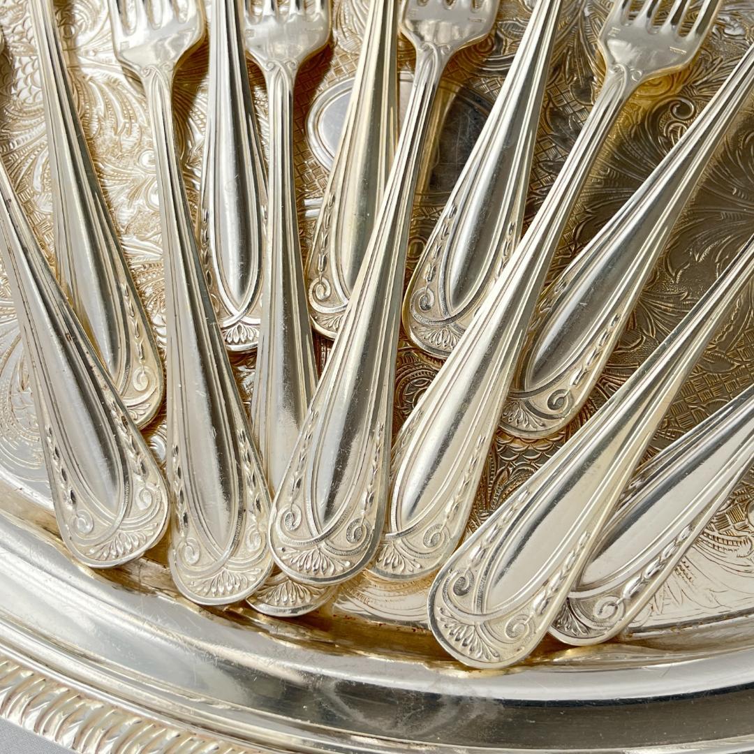 仏蘭西】 レリーフ ディナーサイズカトラリーセット12本 アール