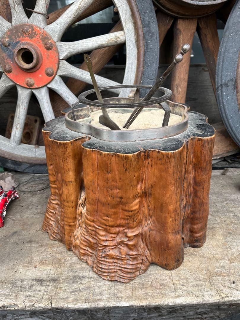 切り株火鉢、火鉢、木株火鉢、手あぶり火鉢、木製手あぶり火鉢