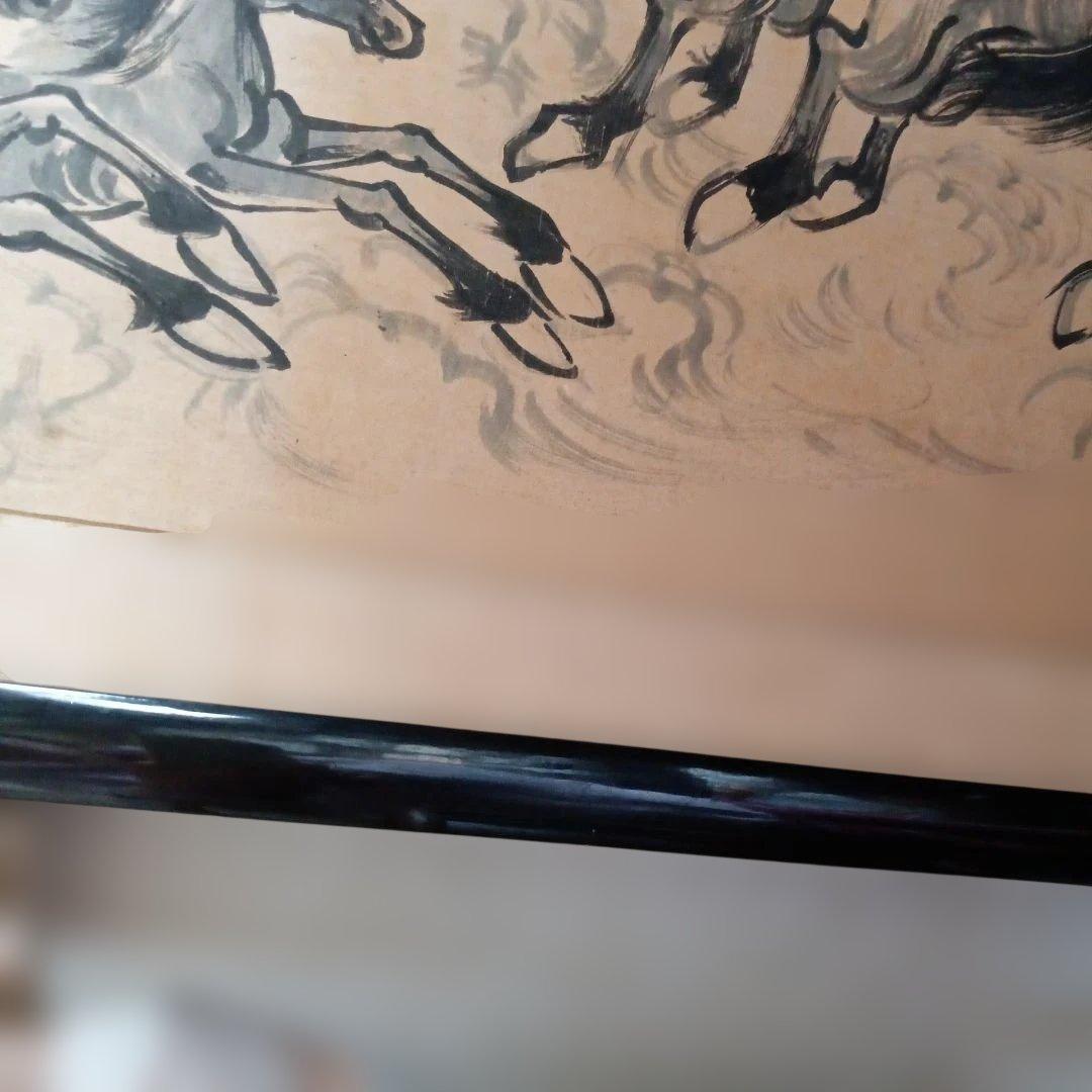 萬馬奔騰 　絹本水墨画　民国　韓宗湘