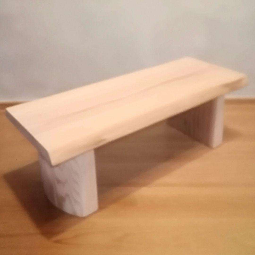 一点物　国産杉一枚板　踏み台　パソコン台　ディスプレー台　極太ハーフログ脚使用