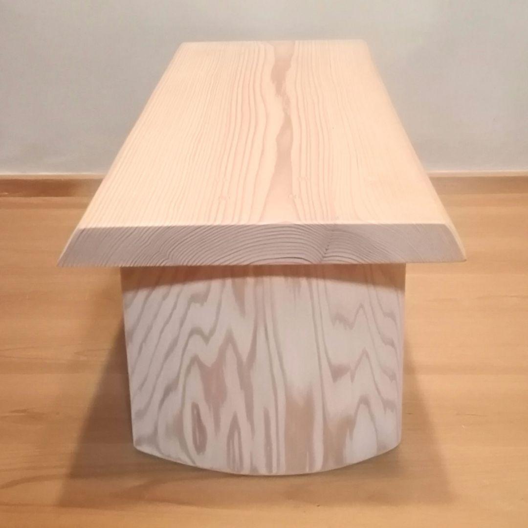 一点物　国産杉一枚板　踏み台　パソコン台　ディスプレー台　極太ハーフログ脚使用