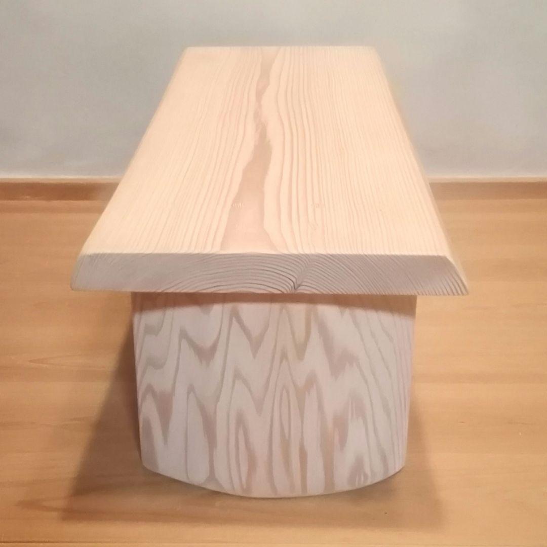 一点物　国産杉一枚板　踏み台　パソコン台　ディスプレー台　極太ハーフログ脚使用