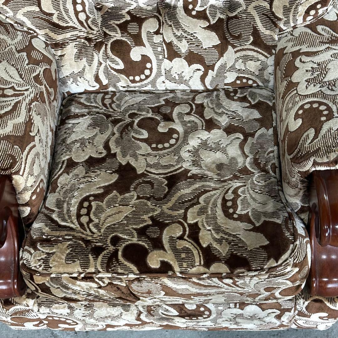 ✿70s✿昭和レトロ ヴィンテージ1人掛けソファ 金華山✕無垢調アーム