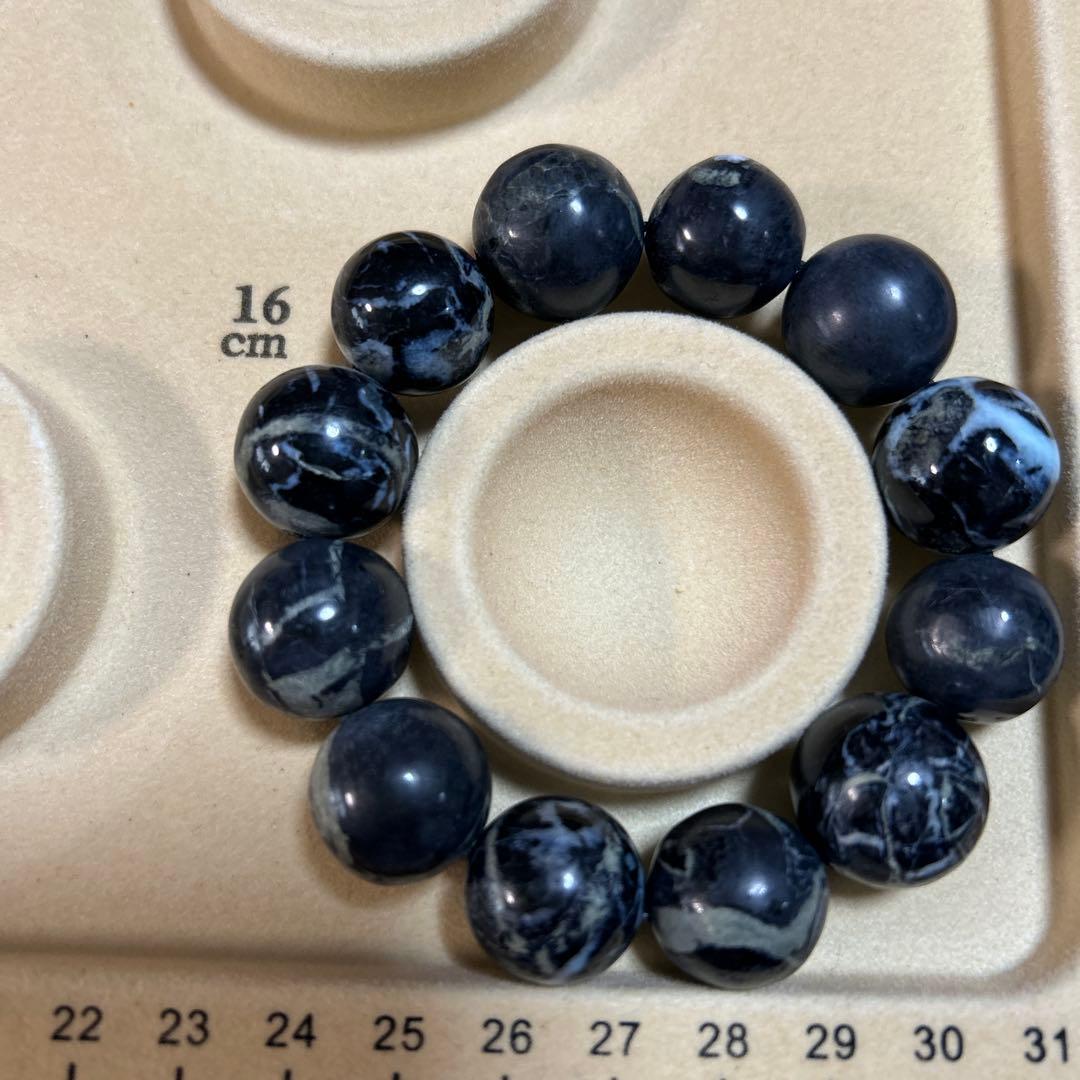 ブラックフライデーお値引き新品ブラックラリマーブレスレット16〜18ミリ16内径