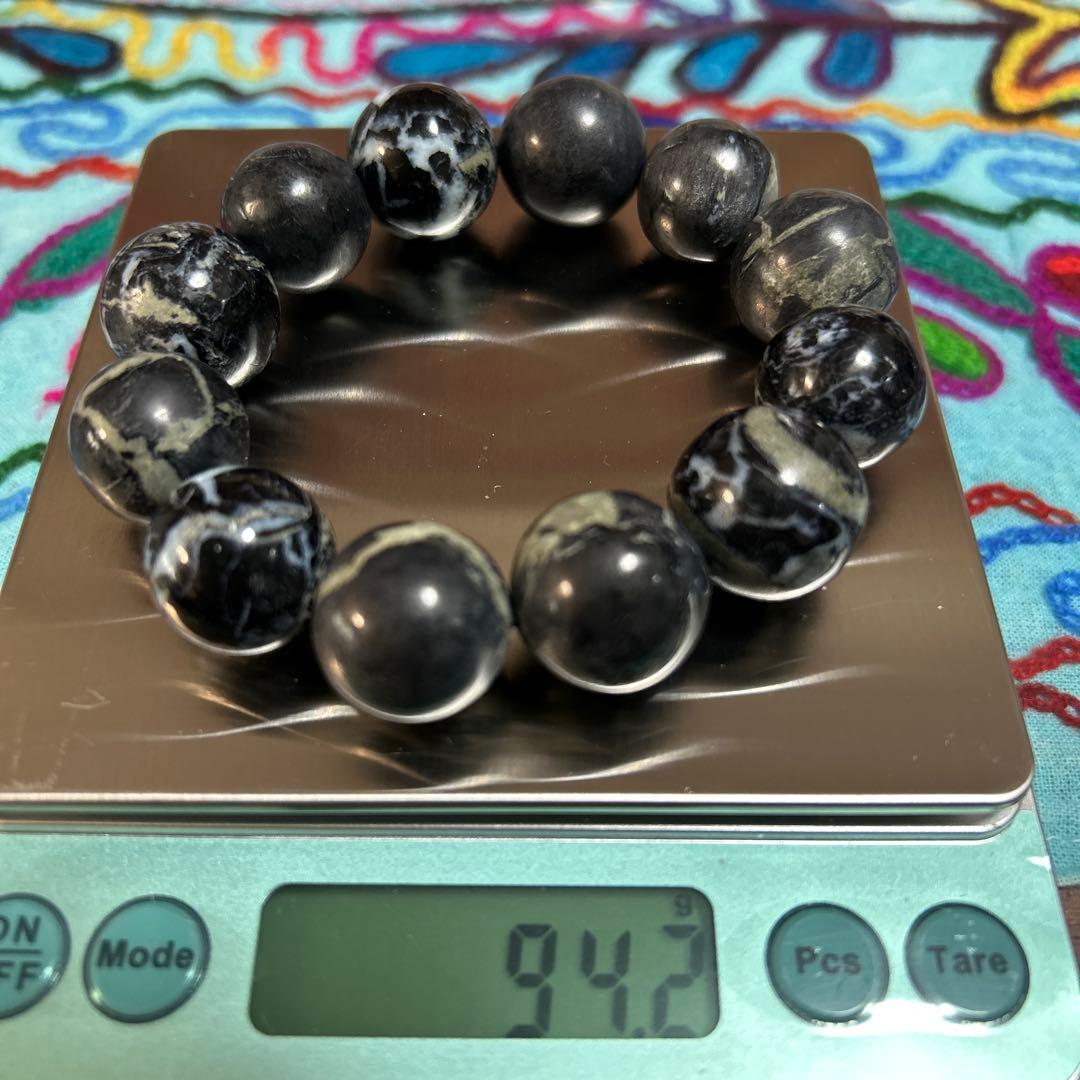 ブラックフライデーお値引き新品ブラックラリマーブレスレット16〜18ミリ16内径