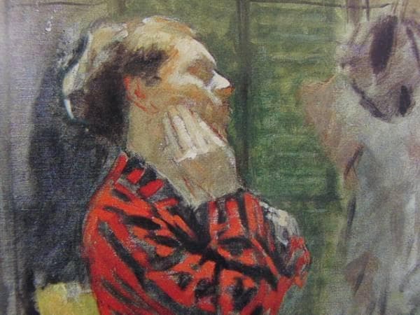 小磯良平、【踊り子】、希少な大判額装用画集より、美品、新品額装付