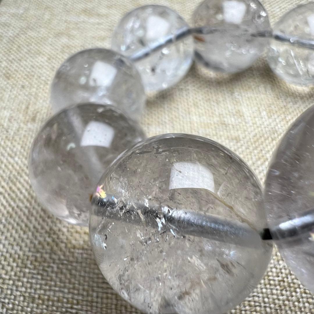 【711012】虹入り 大玉 ハーキマーダイヤモンド 17.7mm ブレスレット