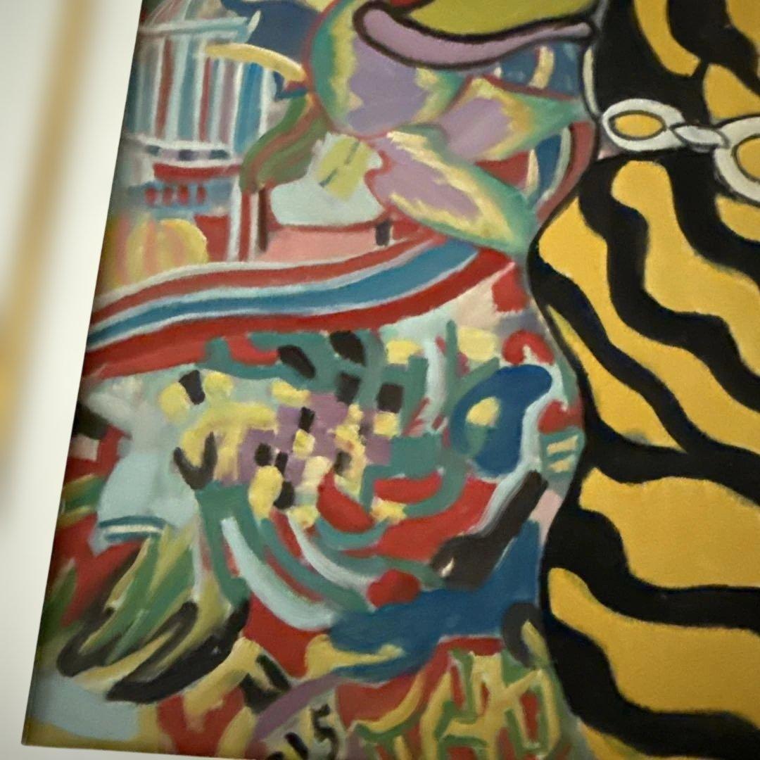 ジミー大西 虎 2003年3月 手描き 表裏サイン入り 額付き - メルカリ