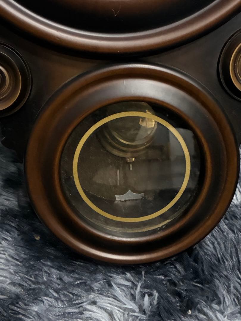 B）希少 アンティーク柱時計 愛工社CROWNFAN ダルマ四つ丸 31day