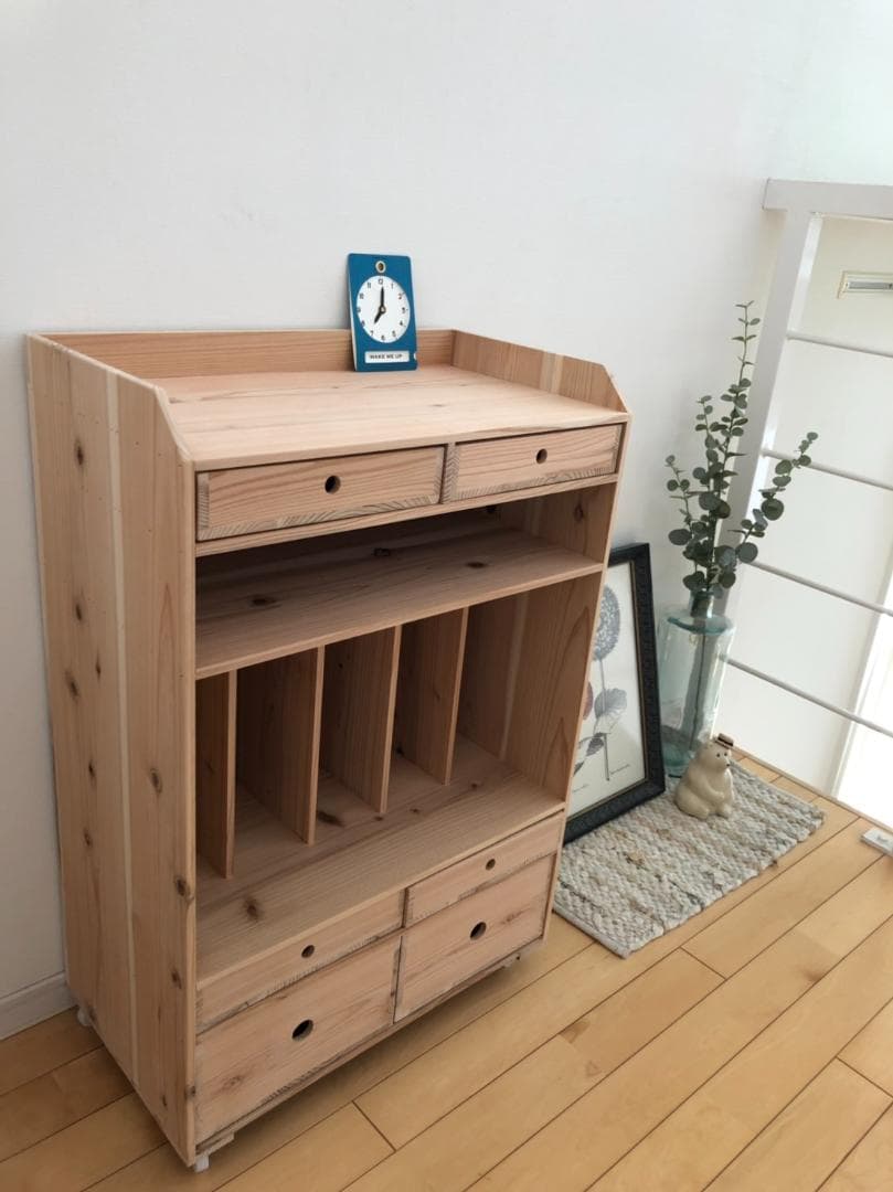 ★送料無料サイズ変更可能★木製ランドセル収納ラック⑦キャスターワゴンオーダー可能