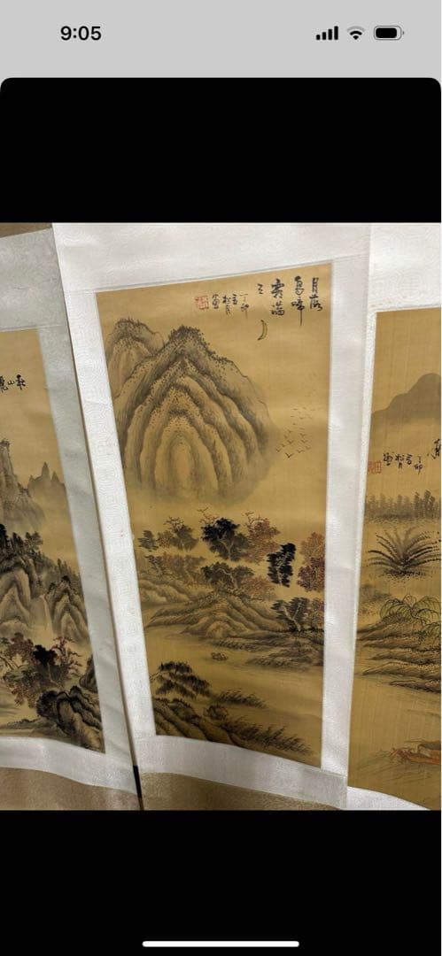 掛け軸　4幅　中国掛け軸　骨董品　古美術品　アンティーク　茶掛け