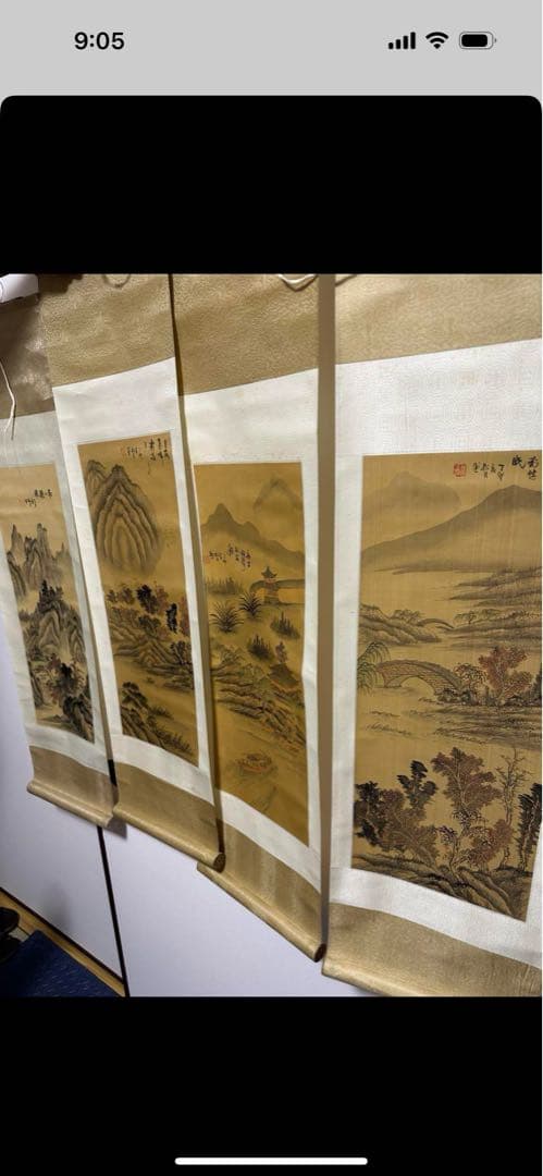 掛け軸　4幅　中国掛け軸　骨董品　古美術品　アンティーク　茶掛け