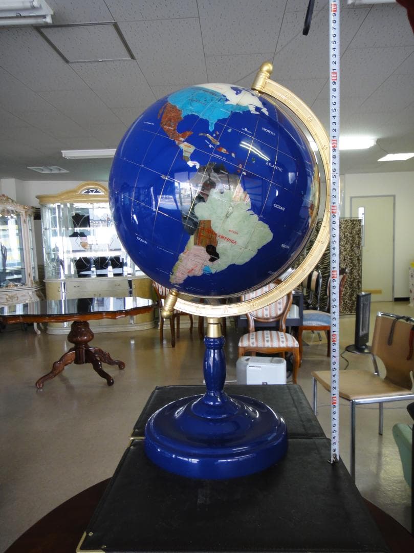 新品天然石地球儀65cm