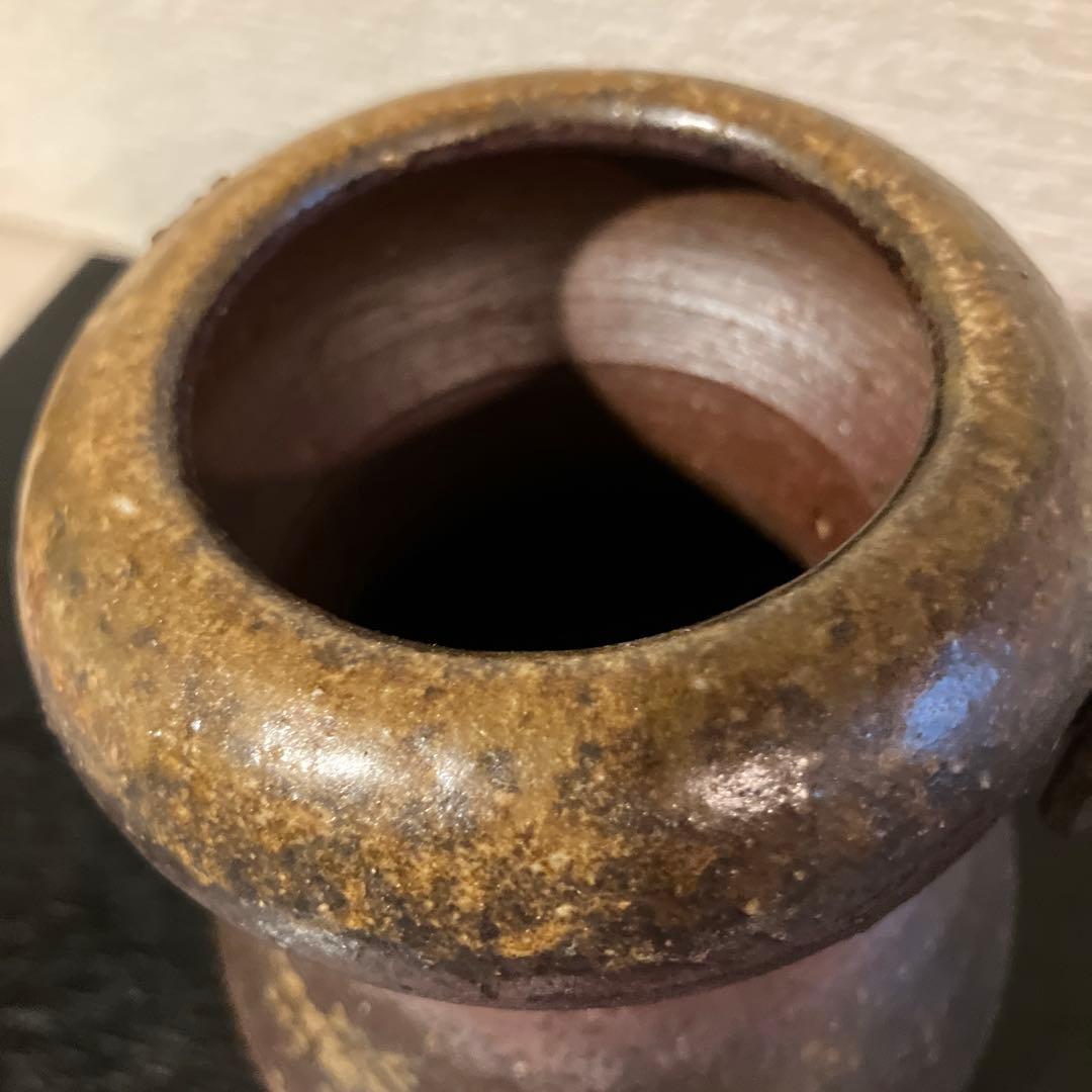 【備前焼】伊勢崎満　瓢掛花入　《共箱有り》