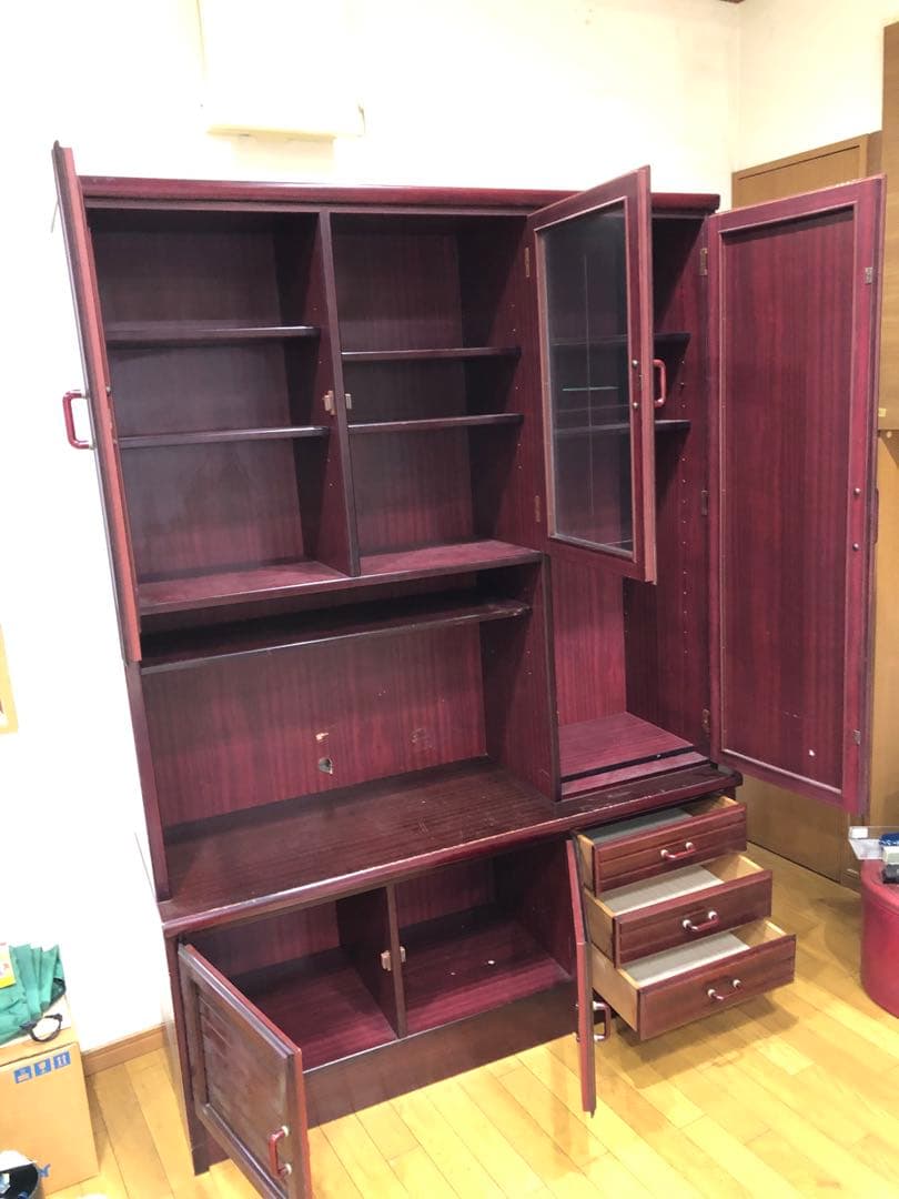 キッチンキャビネット　本棚　収納　リビング収納　キッチン収納　食器棚カップボード