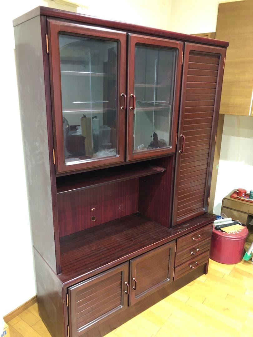 キッチンキャビネット　本棚　収納　リビング収納　キッチン収納　食器棚カップボード