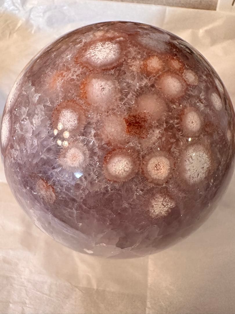 高品質　大きなサイズ　アメジスト　ピンクアメジスト　フラワーアゲート　スフィア