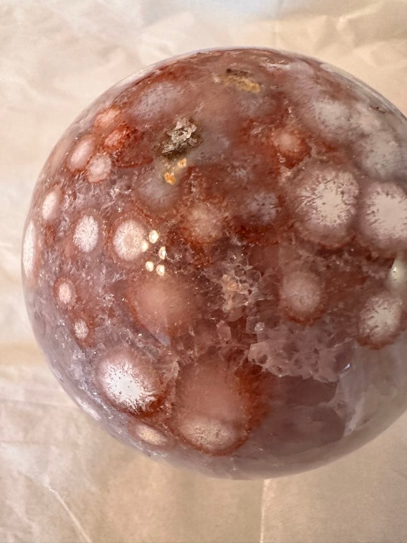 高品質　大きなサイズ　アメジスト　ピンクアメジスト　フラワーアゲート　スフィア