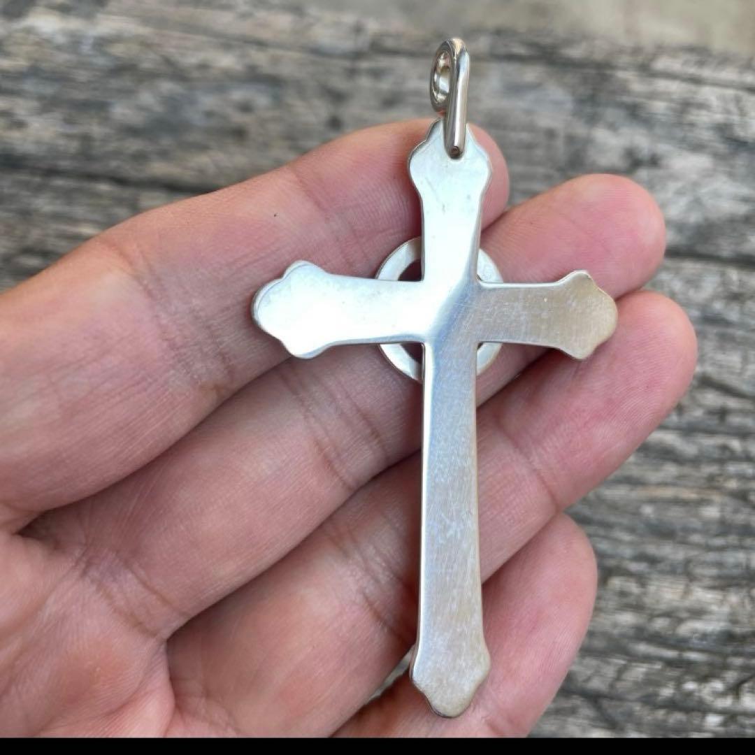 印台メタル付 ホイール クロス ネックレス トップ チェーン ハンドメイド