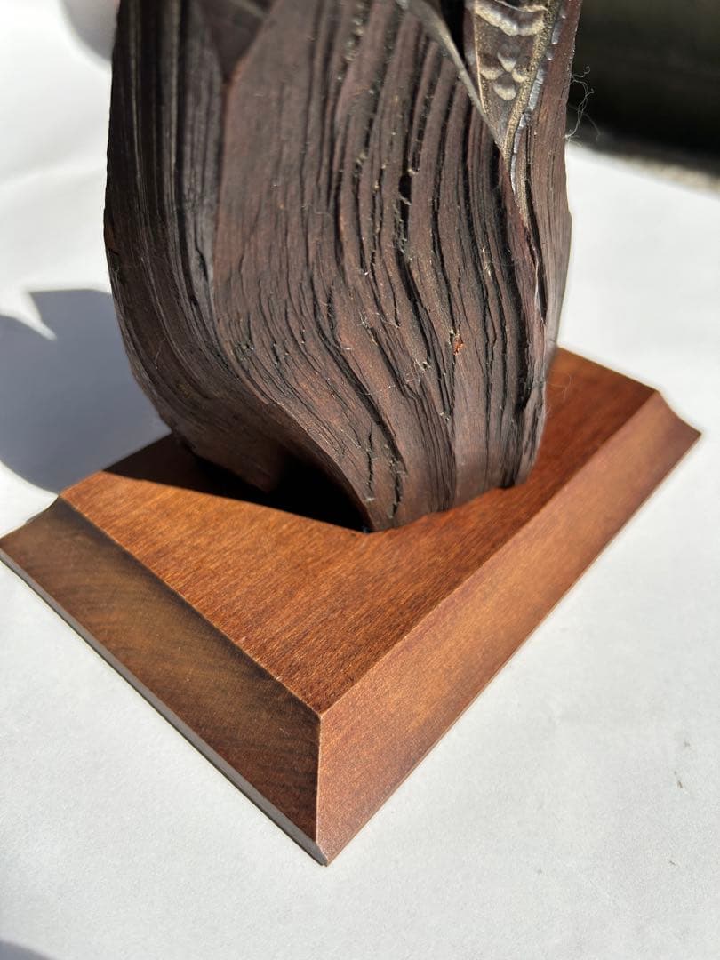 三*浩様 木製抽象彫刻 二人の人物像 夫婦像 アイヌ 木彫り 瀧口正満