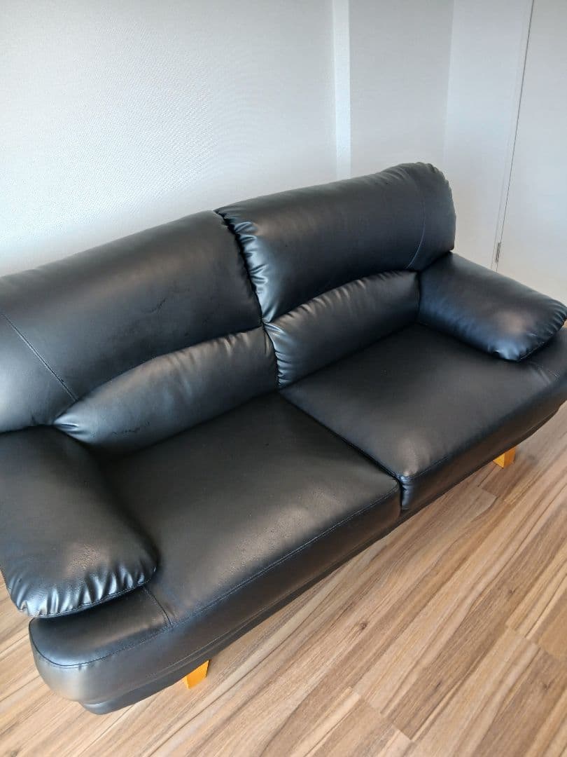 着払い♡NAFCO☆ブラック 2人掛けソファ 183cm