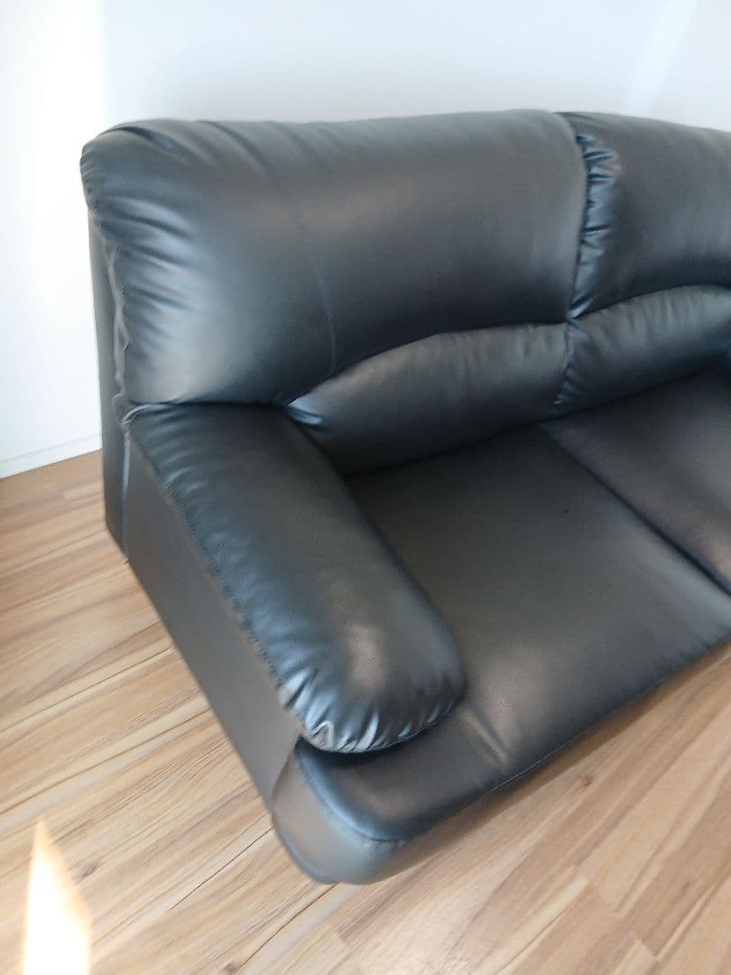 着払い♡NAFCO☆ブラック 2人掛けソファ 183cm