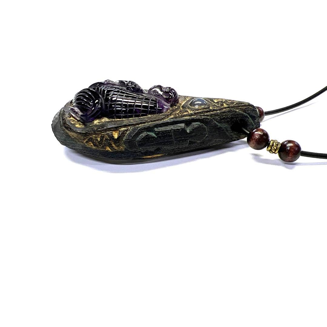 アイヌコタン　西田智三さん　天然石　猿　魔除け　ラブラド　アメジスト オニキス