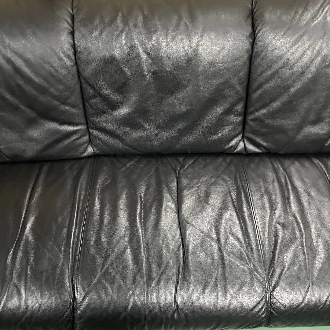 MARIAN マリアン 黒のレザー3人掛けソファー インテリア 家具