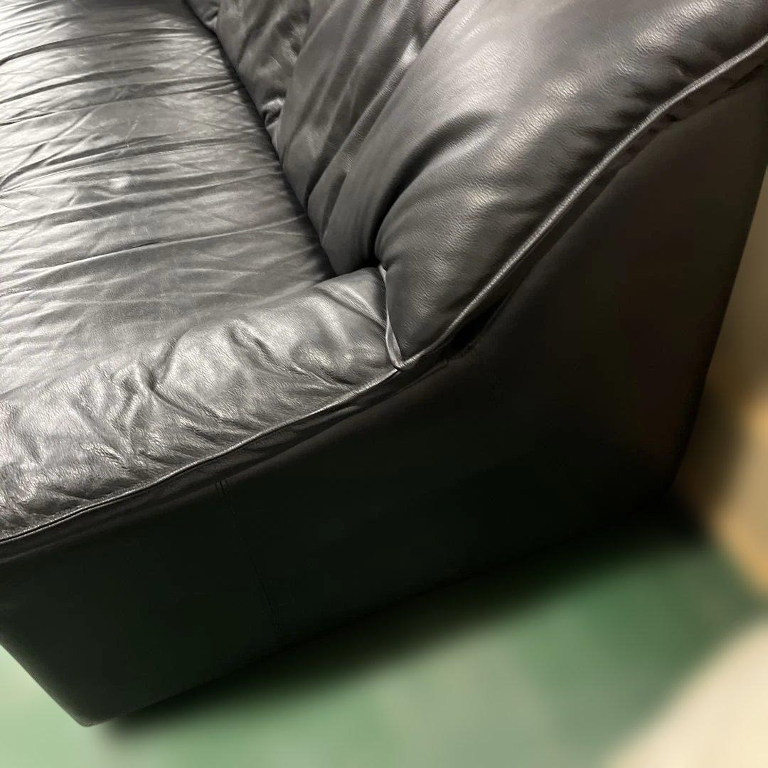 MARIAN マリアン 黒のレザー3人掛けソファー インテリア 家具