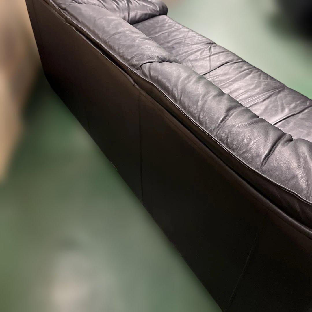 MARIAN マリアン 黒のレザー3人掛けソファー インテリア 家具