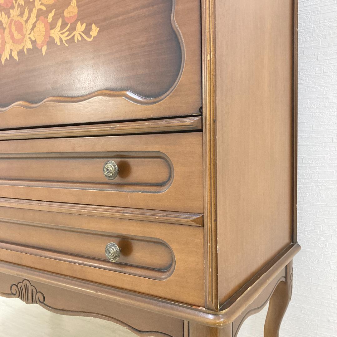 イタリア キャビネット 飾り棚 コンソール チェスト　象嵌細工