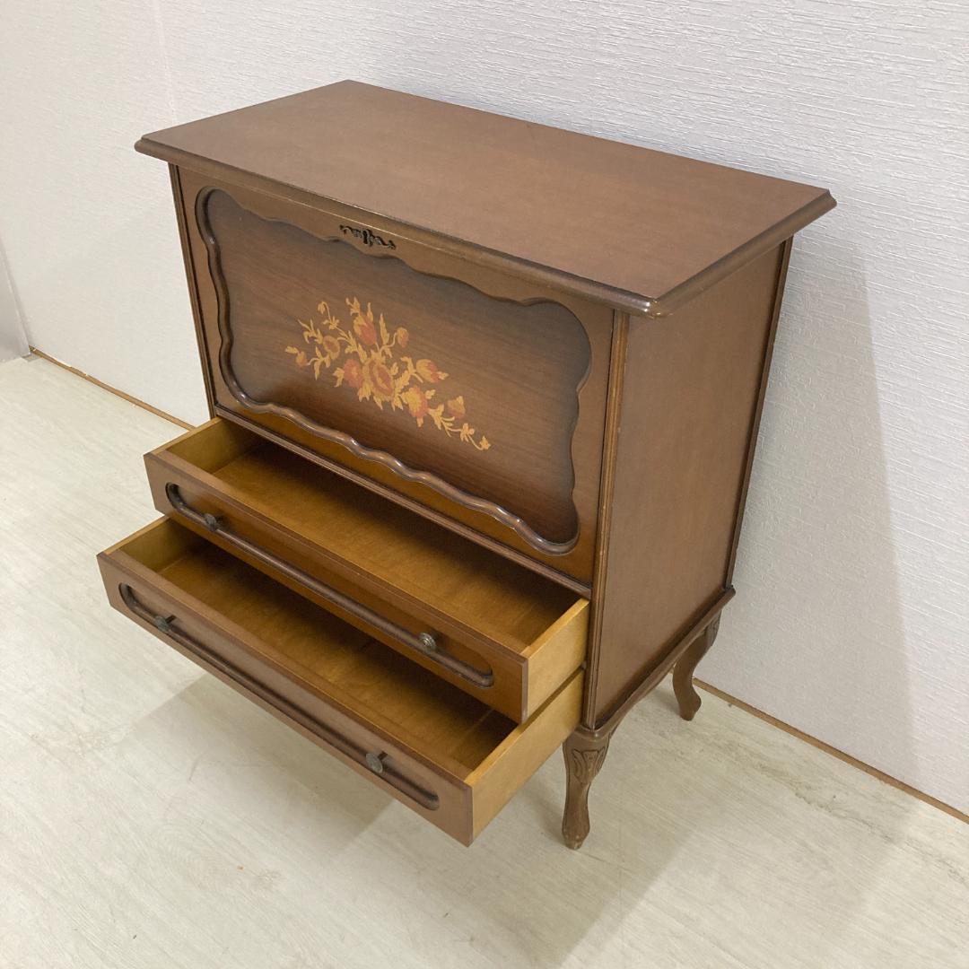 イタリア キャビネット 飾り棚 コンソール チェスト　象嵌細工