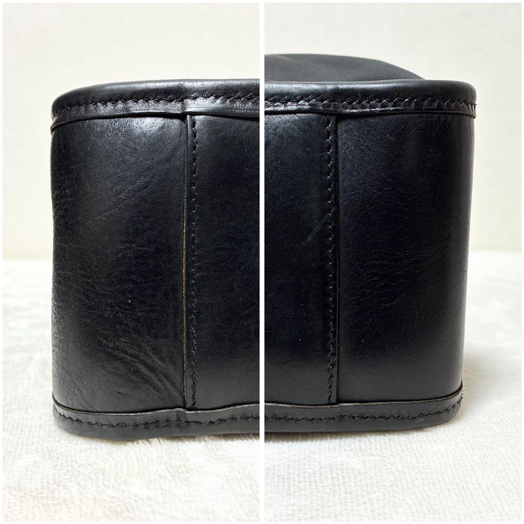 美品 フェリージ ビジネスバッグ オールブラック ナイロン×レザー 8637/2