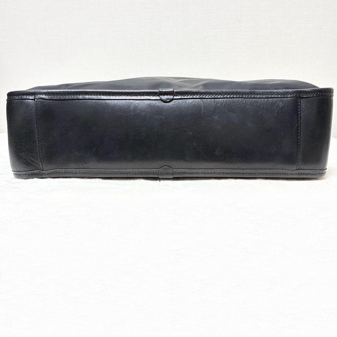 美品 フェリージ ビジネスバッグ オールブラック ナイロン×レザー 8637/2