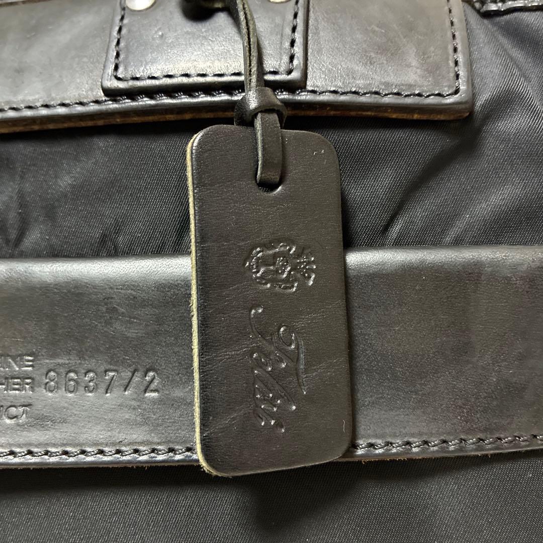 美品 フェリージ ビジネスバッグ オールブラック ナイロン×レザー 8637/2