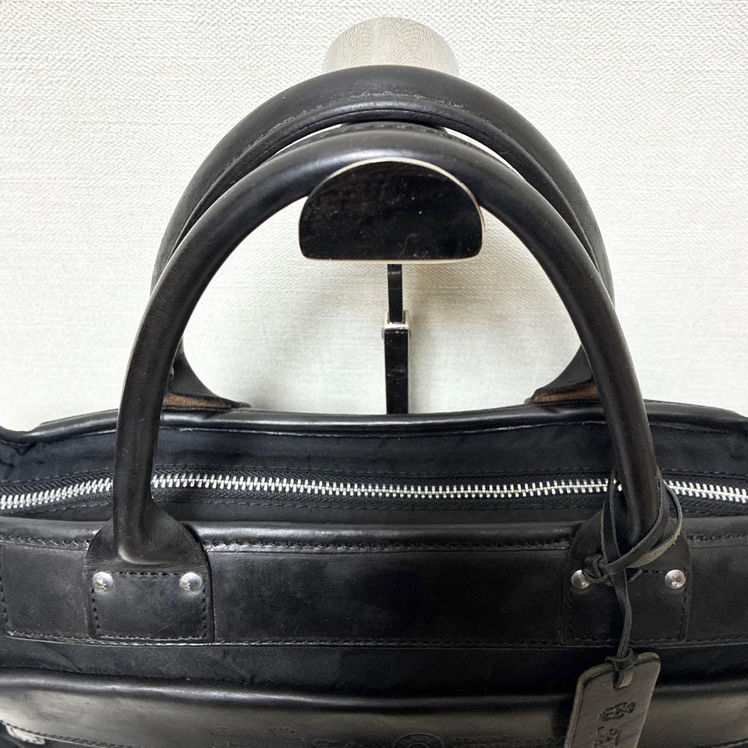 美品 フェリージ ビジネスバッグ オールブラック ナイロン×レザー 8637/2