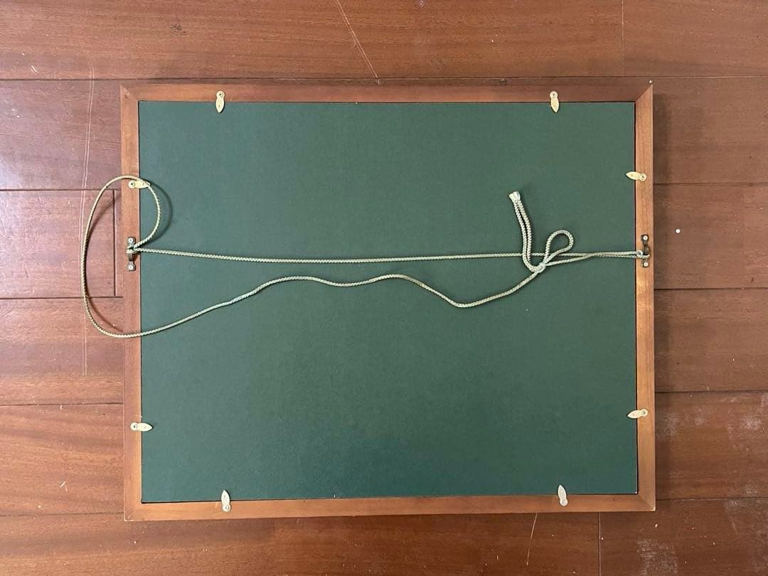 中古　額縁に汚れあり　日本刺繍絵　白鷺　日繍